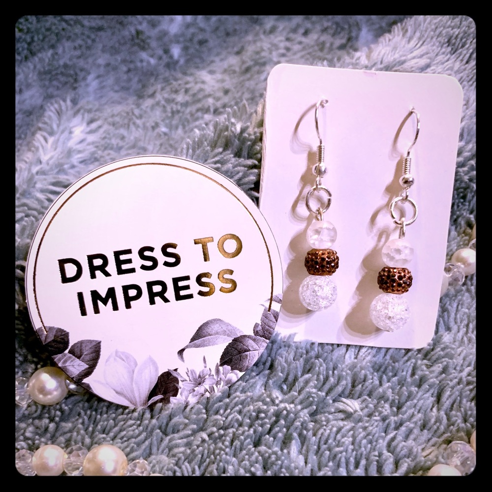 Rose gold Beaded dangle earrings
